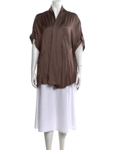 Pre-owned Nicholas K V-neck Long Dress In Brown