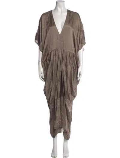 Pre-owned Nicholas K V-neck Long Dress In Neutral