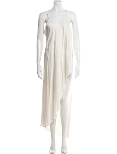 Pre-owned Nicholas K V-neck Long Dress In Neutral
