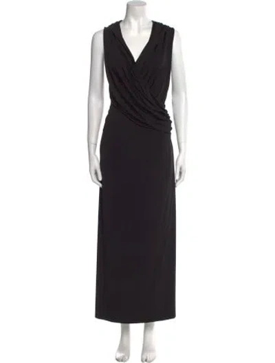 Pre-owned Nicholas K V-neck Long Dress W/ Tags In Black