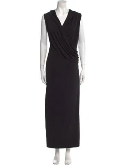 Pre-owned Nicholas K V-neck Long Dress W/ Tags In Black