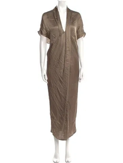Pre-owned Nicholas K V-neck Long Dress W/ Tags In Brown