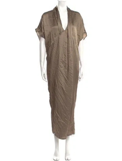 Pre-owned Nicholas K V-neck Long Dress W/ Tags In Brown