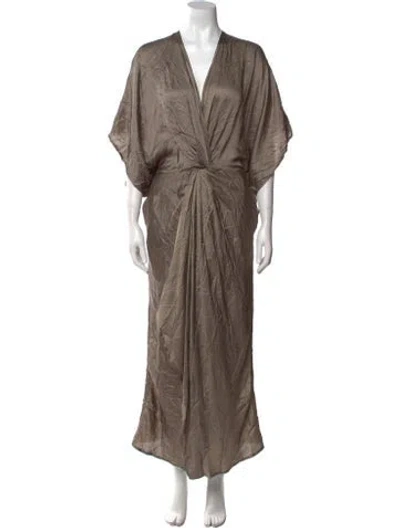 Pre-owned Nicholas K V-neck Long Dress W/ Tags In Brown