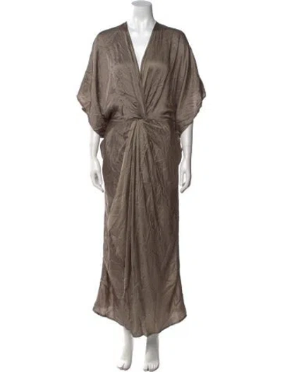 Pre-owned Nicholas K V-neck Long Dress W/ Tags In Brown