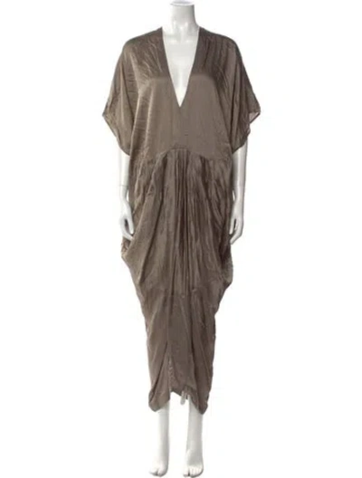 Pre-owned Nicholas K V-neck Long Dress W/ Tags In Brown