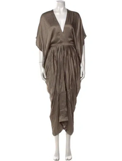 Pre-owned Nicholas K V-neck Long Dress W/ Tags In Brown