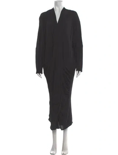 Pre-owned Nicholas K V-neck Long Dress W/ Tags In Gray