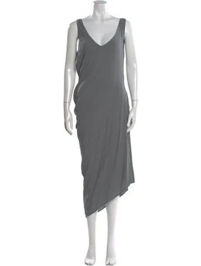 Pre-owned Nicholas K V-neck Long Dress W/ Tags In Gray