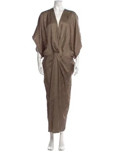 Pre-owned Nicholas K V-neck Long Dress W/ Tags In Green