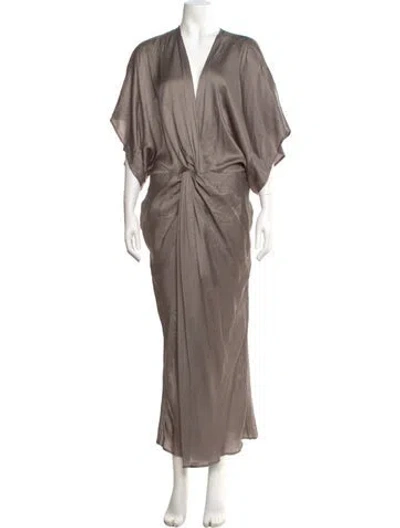 Pre-owned Nicholas K V-neck Long Dress W/ Tags In Neutral