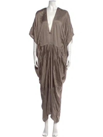 Pre-owned Nicholas K V-neck Long Dress W/ Tags In Neutral