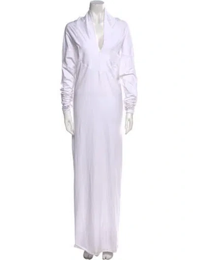 Pre-owned Nicholas K V-neck Long Dress In White