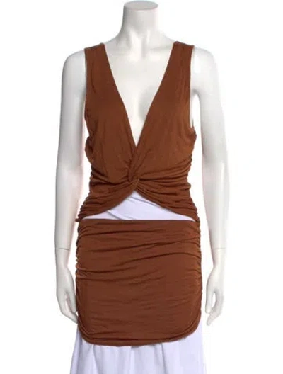 Pre-owned Nicholas K V-neck Sleeveless Tunic In Orange