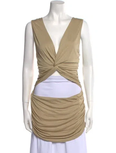 Pre-owned Nicholas K V-neck Sleeveless Tunic W/ Tags In Neutral