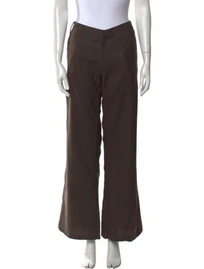 Pre-owned Nicholas K Wool Wide Leg Pants In Brown
