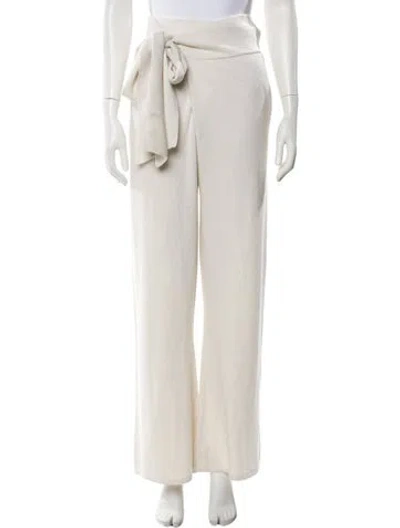 Pre-owned Nicholas K Wool Wide Leg Pants In Neutral