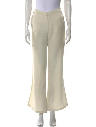 Pre-owned Nicholas K Wool Wide Leg Pants In Neutral