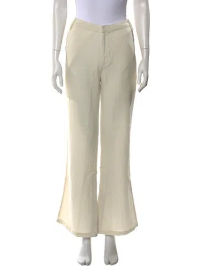Pre-owned Nicholas K Wool Wide Leg Pants In Neutral