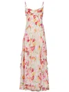 Nicholas Kamila Floral-print Ruffle Gown In Pink