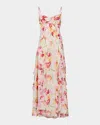 Nicholas Kamila Floral-print Ruffle Gown In Luna Ivory Wildflower
