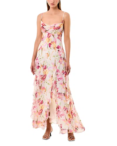 NICHOLAS KAMILA RUFFLE COWL NECK GOWN