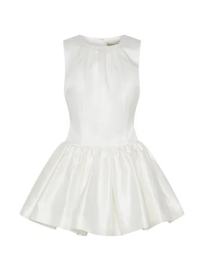 Nicholas Karina Gathered Sleeveless Mini Dress In White