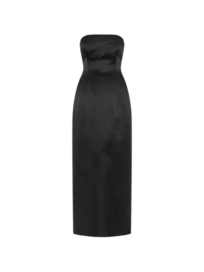 Nicholas Kasia Strapless Midi Dress In Black