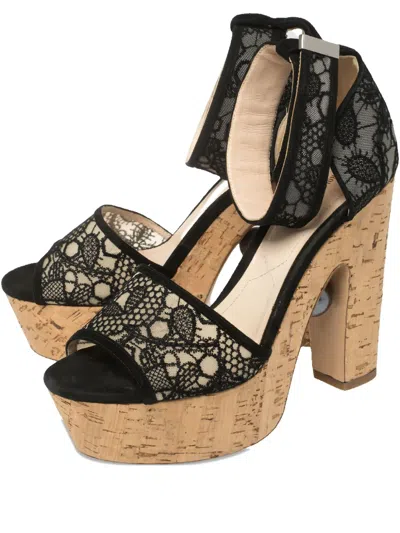 Pre-owned Nicholas Kirkwood 140mm Lace Pearl Sandals