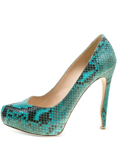 Pre-owned Nicholas Kirkwood 2016 Python Leather Pumps In Green