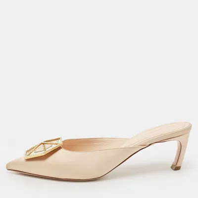Nicholas Kirkwood Beige Satin Eden Crystals Embellished Mule Sandals In Multi