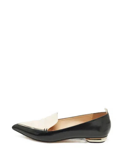 Pre-owned Nicholas Kirkwood Beya Leather Ballet Flats In Black