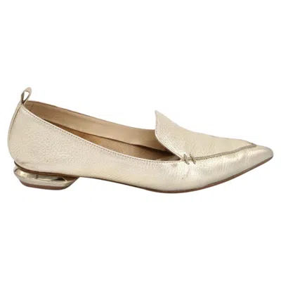 Pre-owned Nicholas Kirkwood Beya Loafers In Gold Leather
