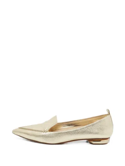 Pre-owned Nicholas Kirkwood Beya Pointed-toe Loafers In Gold