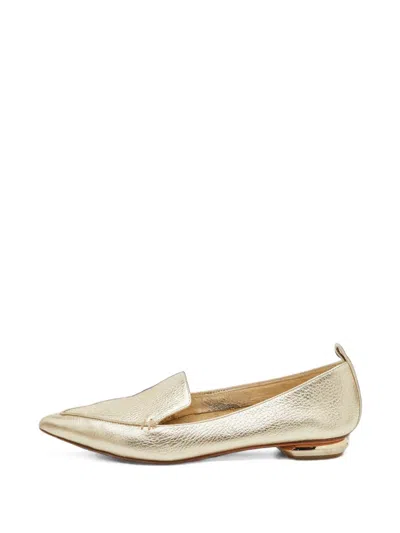 Pre-owned Nicholas Kirkwood Beya Pointed-toe Loafers In Gold