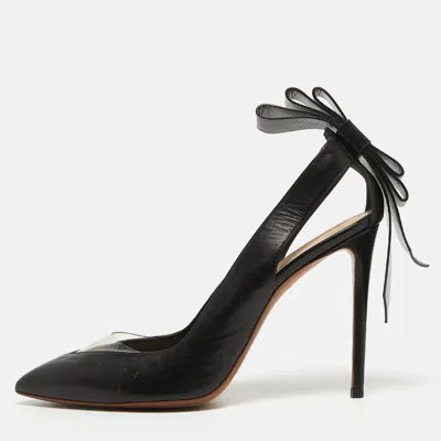 Nicholas Kirkwood Black Leather Bow Slingback Pumps