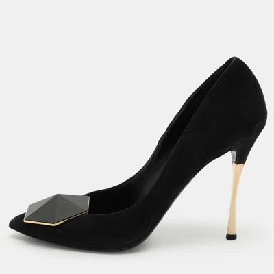 Pre-owned Nicholas Kirkwood Black Suede Eden Pumps Size 38
