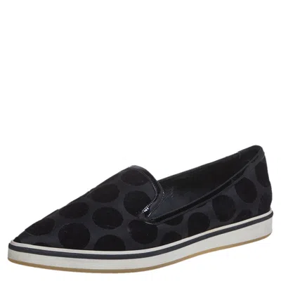 Pre-owned Nicholas Kirkwood Black Velvet And Patent Leather Pointed Toe Flats Size 36