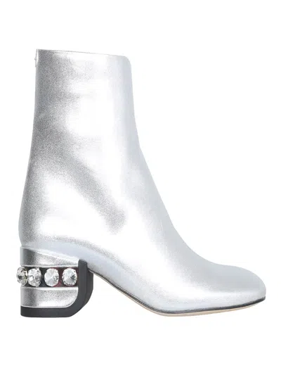 Nicholas Kirkwood Crystal Boots In Silver