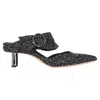 Nicholas Kirkwood Bouclé Mules In Black Tweed In Black