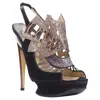 Nicholas Kirkwood Brown Black Scaled Platform Sandals In Black