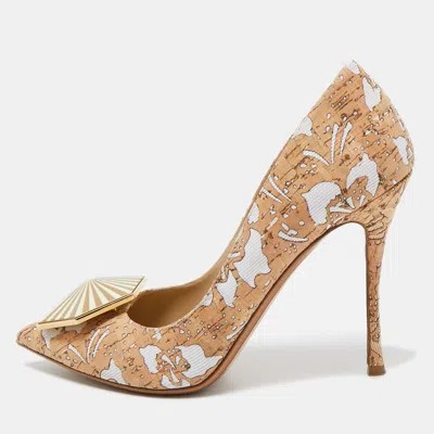 Nicholas Kirkwood Brown/white Cork And Fabric Eden Pumps
