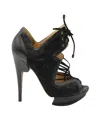 Nicholas Kirkwood Caged Lace Up Heeled Sandals In Black Pony Hair In Black