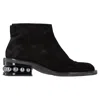 Nicholas Kirkwood Casati Pearl-embellished Ankle Boots In Black Suede In Black