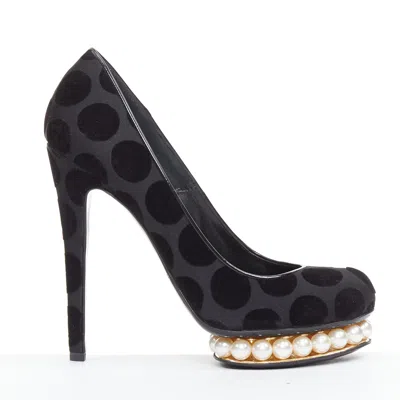 Nicholas Kirkwood Casati Velvet Pearl Platform Pumps In Multi