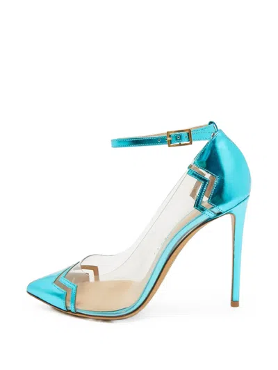Pre-owned Nicholas Kirkwood Chevron-pattern Pumps In Blue