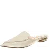 Nicholas Kirkwood Cream Raffia Pointed Toe Beya Flat Mule Sandals In Neutral