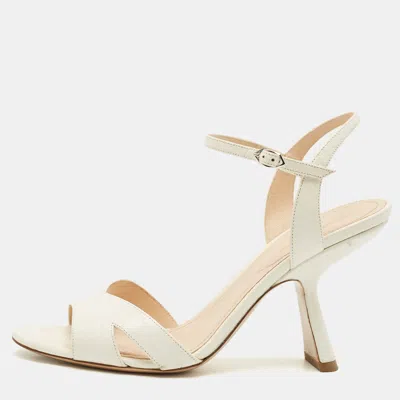 Pre-owned Nicholas Kirkwood Croc Embossed Leather Lexi Sandals Size 40