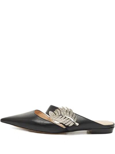 Pre-owned Nicholas Kirkwood Crystal-embellishment Mules In Black