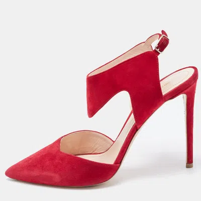 Pre-owned Nicholas Kirkwood Dark Pink Suede Leda Pumps Size 38.5